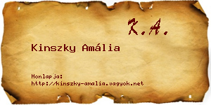 Kinszky Amália névjegykártya